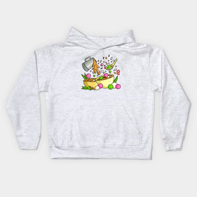 Tang Yuan / Glutinous Rice Ball Kids Hoodie by Fan Doodle